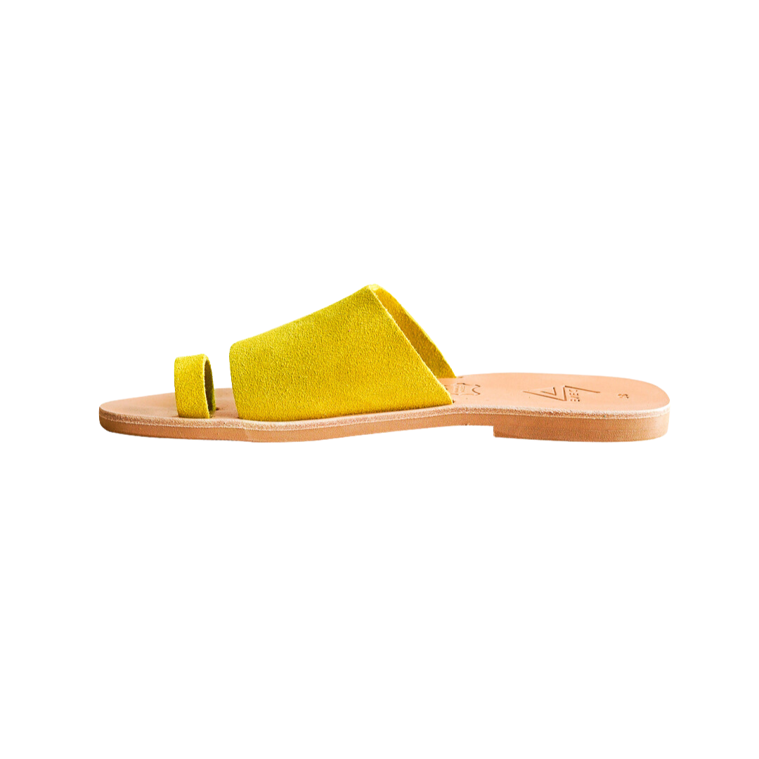 Yellow sales suede slides